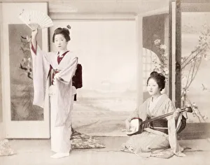 Late 19th century - young Japanese musician, dancer
