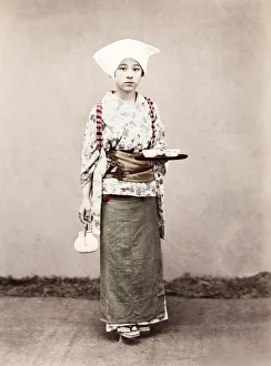 Late 19th century - young Japanese tea house girl