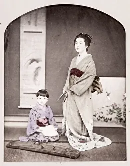 Teahouse Prints: Late 19th century - young Japanese woman and child