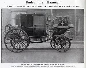 Bought Prints: The late Duke of Cambridges carriage which was put up for auction in 1904 fetching a