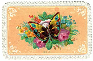 Late Victorian 1890s Card Cards Greetings Green