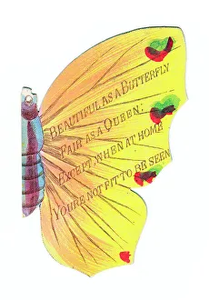 Late Victorian 1890s Card Cards Greetings Insect