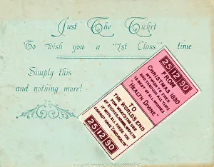 Late Victorian 1890s Greetings Card Christmas