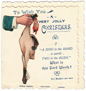 Late Victorian 1890s Greetings Card Christmas