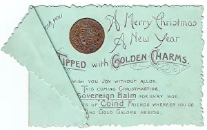 Late Victorian 1890s Greetings Card Christmas