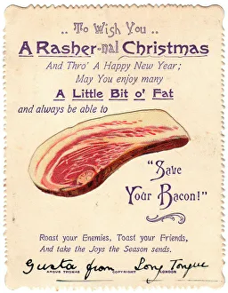 Late Victorian 1890s Greetings Card Christmas