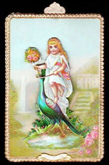 Images Dated 14th June 2018: Late Victorian 1890s Greetings Card Decorative