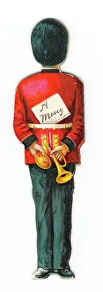 Images Dated 15th May 2018: Late Victorian 1890s Greetings Card Man Men Red