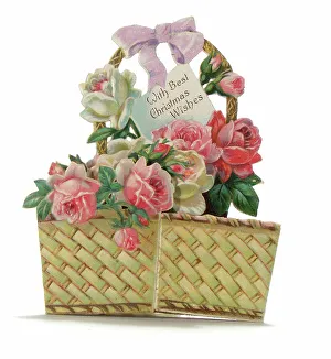 Late Victorian 1890s Greetings Card Pink White