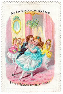 Images Dated 22nd June 2018: Late Victorian 1890s Greetings Man Men Xmas Christmas