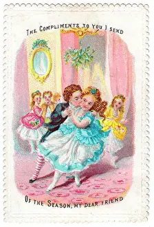 Late Victorian 1890s Greetings Man Men Xmas Christmas