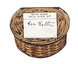Late Victorian 1890s Wicker Wickerwork Basket
