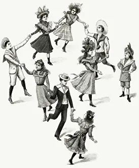 Boaters Prints: Late Victorians children's fashion 1899