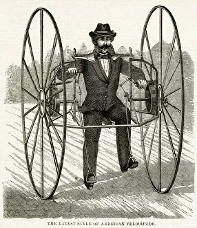 Mens Gallery: Latest style of American velocipede 1869