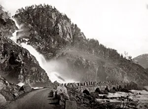 Odda Prints: Lattefossen waterfall, Odda, Norway c. 1880 s
