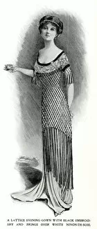 Lattice fishtail evening gown 1910