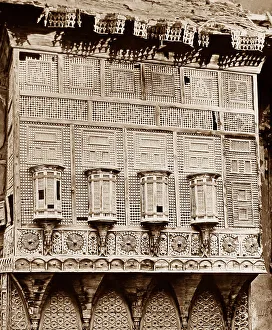 Latticed window of house in Cairo, Egypt