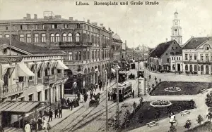 Latvia Prints: Latvia - Liepaja - Rose Square