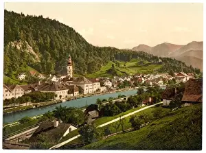 Ischl Prints: Laufen near Ischl from west, Upper Austria, Austro-Hungary