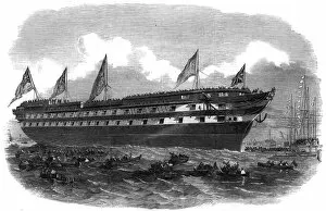 Hannibal Collection: Launch of the Hannibal steamship, 1854
