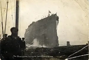 Laird Prints: Launch of HMS Audacious, Birkenhead, England