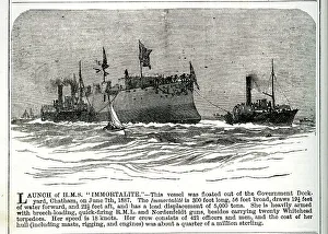 Launch of HMS Immortalite at Chatham Dockyard, Kent