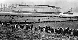 Tugs Prints: The Launch of R. M. S. Queen Mary, Clydebank, September 1934