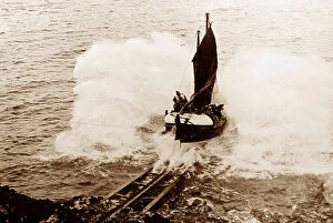 Launching Collection: Launching a lifeboat, early 1900s