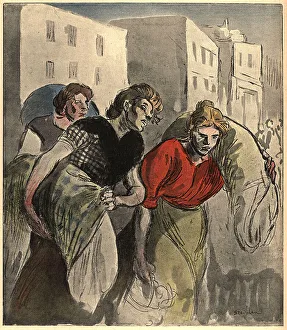 Theophile Prints: Laundresses, The Return Of The Washhouse