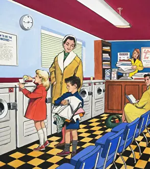 Occupations Prints: At the Laundrette