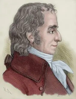 Laurent Lecointre (1742-1805). Portrait. Colored engraving
