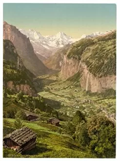 Lauterbrunnen Valley and Briethorn, from Wengen, Bernese Obe