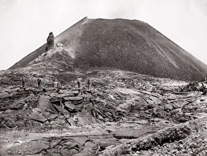 Lava on slopes of the volcano, Mount Vesuvius, Italy