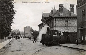 Images Dated 2nd August 2018: Laval, France - The Two Railway Stations and the Avenue