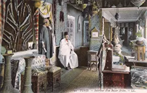 Octagonal Prints: Lavish interior of an Arab Bazaar, Tunis, Tunisia