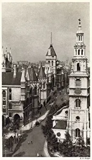New Images July 2023 Prints: Law Courts and Fleet Street and St. Clement Danes Date: 1930s