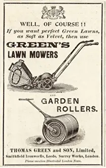 Lawn Prints: Lawn Mower Advert C1890