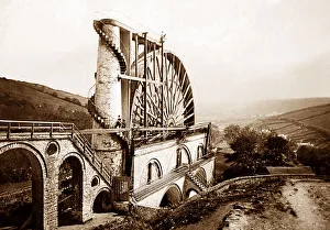 Laxey Wheel, Isle of Man (hand coloured photo)