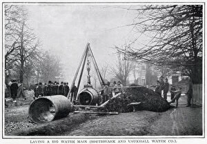 Digging Collection: Laying big main water pipes, Southwark and Vauxhall 1900