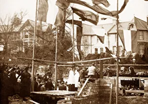 Cockington Prints: Laying foundation stone, Cockington Church