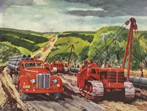 Highway Prints: Laying Pipe Date: 1948