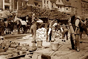 Laying tram lines in London