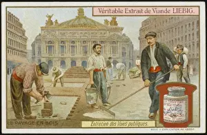 Lopera Prints: Laying Wood Paving, Paris