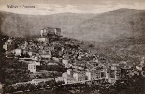 Lazio, Italy - Panorama of Subiaco - View of Rocca Abbaziale