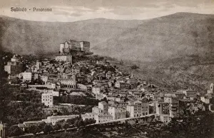 Abbots Prints: Lazio, Italy - Panorama of Subiaco - View of Rocca Abbaziale