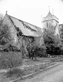 Damp Prints: LCC-LFB Aftermath of a church fire, Avenue Road NW3