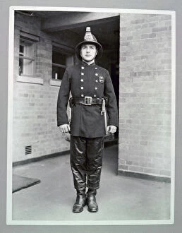 Protection Collection: LCC-LFB Fireman in his fire kit with new cork helmet
