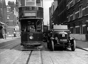 Dennis Prints: LCC-LFB learner drivers on a London street