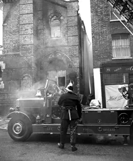 Turntable Prints: LCC-LFB Major church fire, Lower Sloane Street, SW1