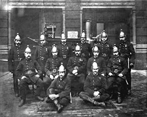Images Dated 31st May 1890: LCC-MFB firefighters at West Hampstead fire station